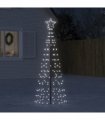 vidaXL LED Christmas Tree with Spikes 220 LEDs Cold White 180 cm