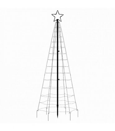 vidaXL LED Christmas Tree with Spikes 220 LEDs Cold White 180 cm