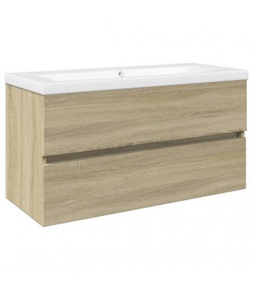 vidaXL 2 Piece Bathroom Furniture Set Ceramic and Engineered Wood