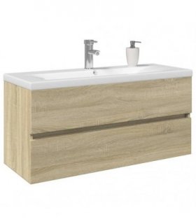 vidaXL 2 Piece Bathroom Furniture Set Ceramic and Engineered Wood