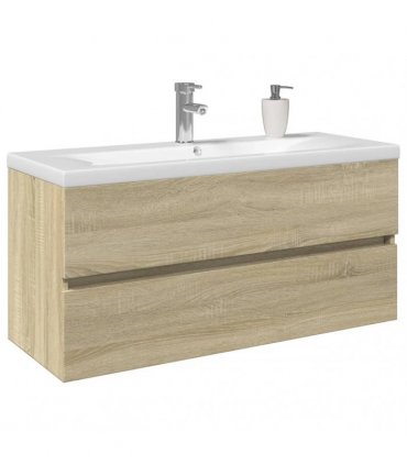 vidaXL 2 Piece Bathroom Furniture Set Ceramic and Engineered Wood