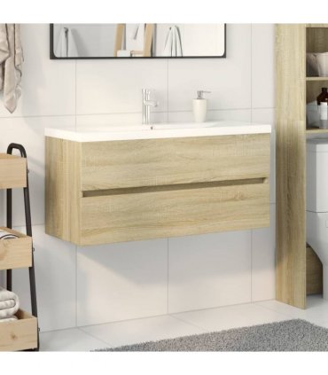 vidaXL 2 Piece Bathroom Furniture Set Ceramic and Engineered Wood