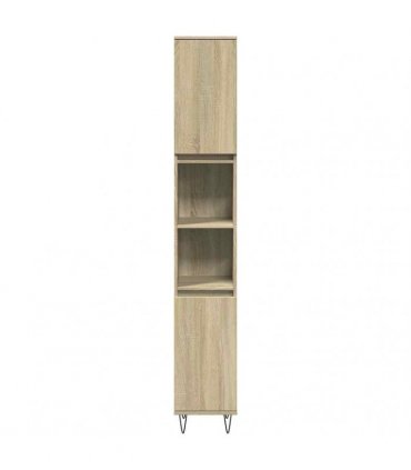 vidaXL 3 Piece Bathroom Furniture Set Sonoma Oak Engineered Wood