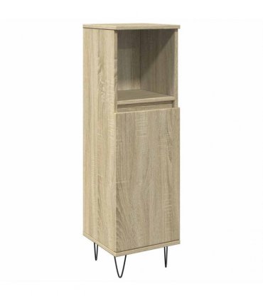 vidaXL 3 Piece Bathroom Furniture Set Sonoma Oak Engineered Wood
