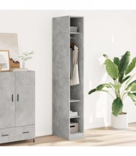 vidaXL Wardrobe Concrete Grey 30x50x200 cm Engineered Wood