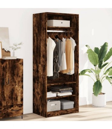 vidaXL Wardrobe Smoked Oak 80x50x200 cm Engineered Wood