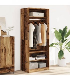 vidaXL Wardrobe Old Wood 80x50x200 cm Engineered Wood