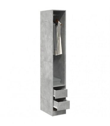 vidaXL Wardrobe Concrete Grey 30x50x200 cm Engineered Wood