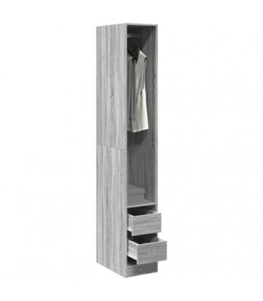 vidaXL Wardrobe Grey Sonoma 30x50x200 cm Engineered Wood