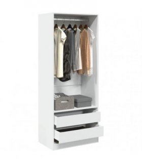 vidaXL Wardrobe White 80x50x200 cm Engineered Wood