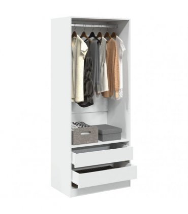 vidaXL Wardrobe White 80x50x200 cm Engineered Wood