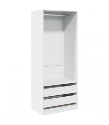 vidaXL Wardrobe White 80x50x200 cm Engineered Wood