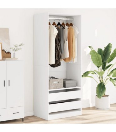 vidaXL Wardrobe White 80x50x200 cm Engineered Wood