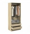 vidaXL Wardrobe Sonoma Oak 80x50x200 cm Engineered Wood