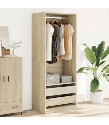vidaXL Wardrobe Sonoma Oak 80x50x200 cm Engineered Wood