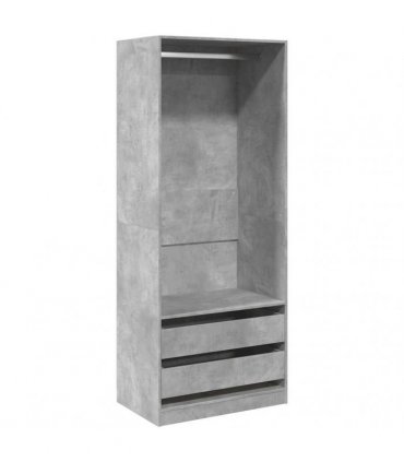 vidaXL Wardrobe Concrete Grey 80x50x200 cm Engineered Wood