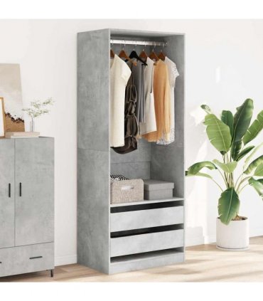 vidaXL Wardrobe Concrete Grey 80x50x200 cm Engineered Wood