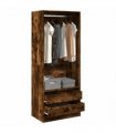 vidaXL Wardrobe Smoked Oak 80x50x200 cm Engineered Wood