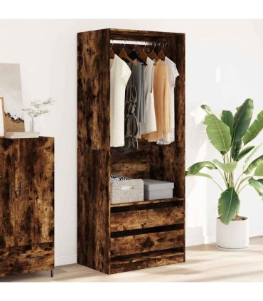 vidaXL Wardrobe Smoked Oak 80x50x200 cm Engineered Wood