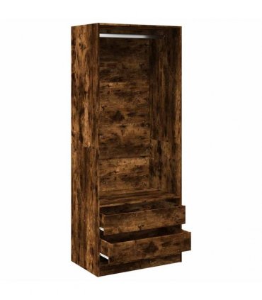 vidaXL Wardrobe Smoked Oak 80x50x200 cm Engineered Wood