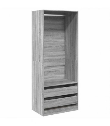 vidaXL Wardrobe Grey Sonoma 80x50x200 cm Engineered Wood