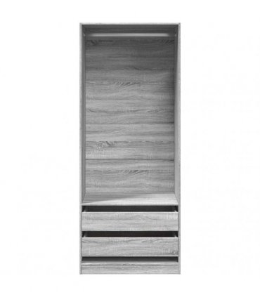 vidaXL Wardrobe Grey Sonoma 80x50x200 cm Engineered Wood