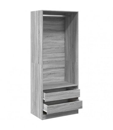 vidaXL Wardrobe Grey Sonoma 80x50x200 cm Engineered Wood
