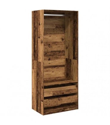 vidaXL Wardrobe Old Wood 80x50x200 cm Engineered Wood