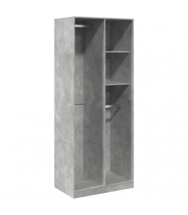 vidaXL Wardrobe Concrete Grey 80x50x200 cm Engineered Wood