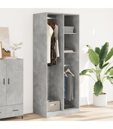 vidaXL Wardrobe Concrete Grey 80x50x200 cm Engineered Wood