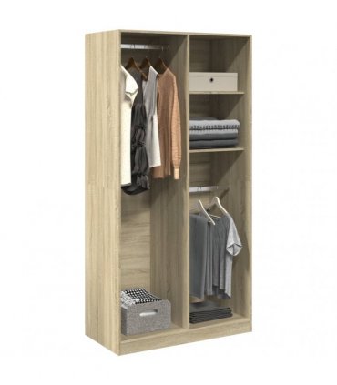 vidaXL Wardrobe Sonoma Oak 100x50x200 cm Engineered Wood