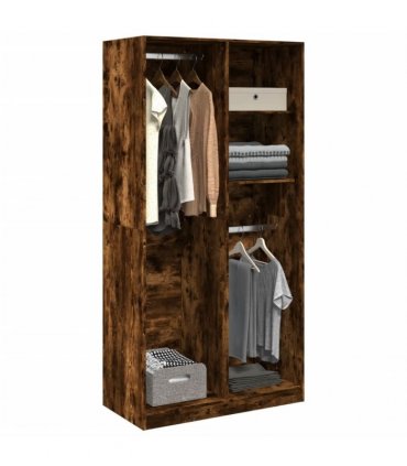 vidaXL Wardrobe Smoked Oak 100x50x200 cm Engineered Wood