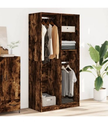 vidaXL Wardrobe Smoked Oak 100x50x200 cm Engineered Wood
