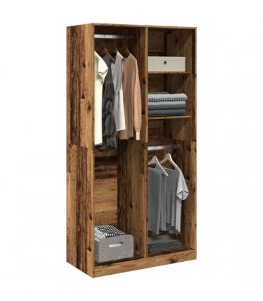 vidaXL Wardrobe Old Wood 100x50x200 cm Engineered Wood
