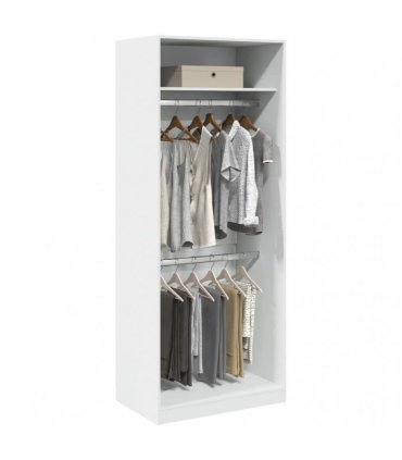 vidaXL Wardrobe White 80x50x200 cm Engineered Wood