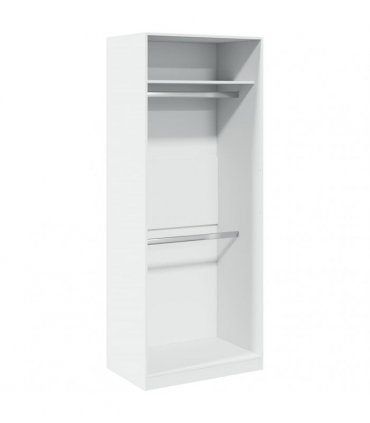 vidaXL Wardrobe White 80x50x200 cm Engineered Wood