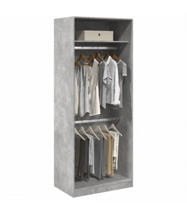 vidaXL Wardrobe Concrete Grey 80x50x200 cm Engineered Wood