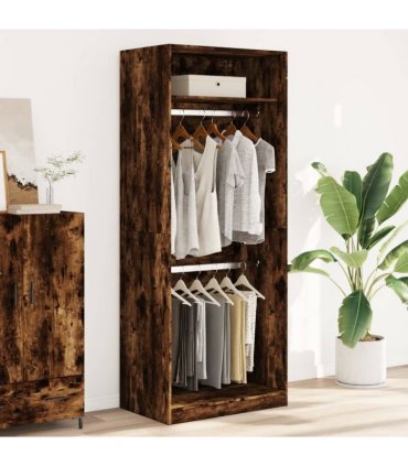 vidaXL Wardrobe Smoked Oak 80x50x200 cm Engineered Wood