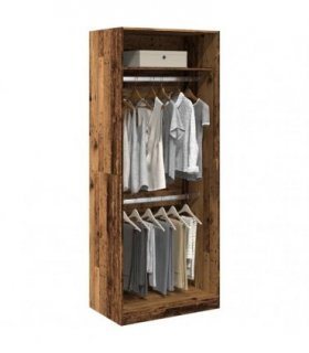 vidaXL Wardrobe Old Wood 80x50x200 cm Engineered Wood