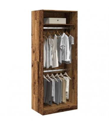 vidaXL Wardrobe Old Wood 80x50x200 cm Engineered Wood