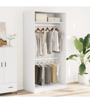 vidaXL Wardrobe White 100x50x200 cm Engineered Wood