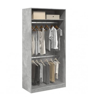vidaXL Wardrobe Concrete Grey 100x50x200 cm Engineered Wood
