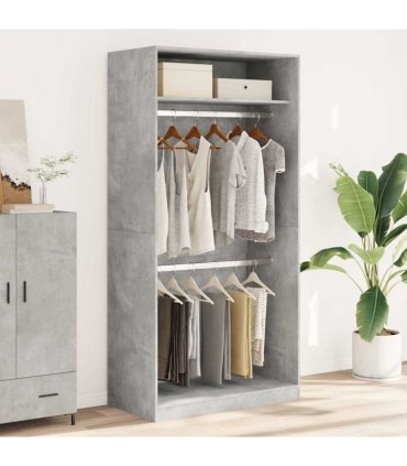 vidaXL Wardrobe Concrete Grey 100x50x200 cm Engineered Wood