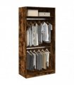 vidaXL Wardrobe Smoked Oak 100x50x200 cm Engineered Wood