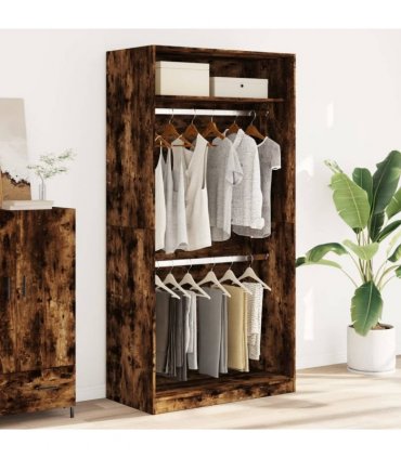 vidaXL Wardrobe Smoked Oak 100x50x200 cm Engineered Wood