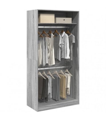 vidaXL Wardrobe Grey Sonoma 100x50x200 cm Engineered Wood