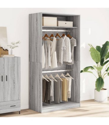 vidaXL Wardrobe Grey Sonoma 100x50x200 cm Engineered Wood