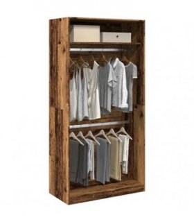vidaXL Wardrobe Old Wood 100x50x200 cm Engineered Wood