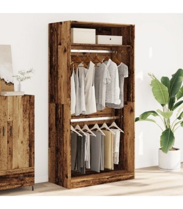 vidaXL Wardrobe Old Wood 100x50x200 cm Engineered Wood