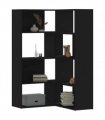 vidaXL Corner Bookcase 4-Tier Black 85x85x140 cm Engineered Wood